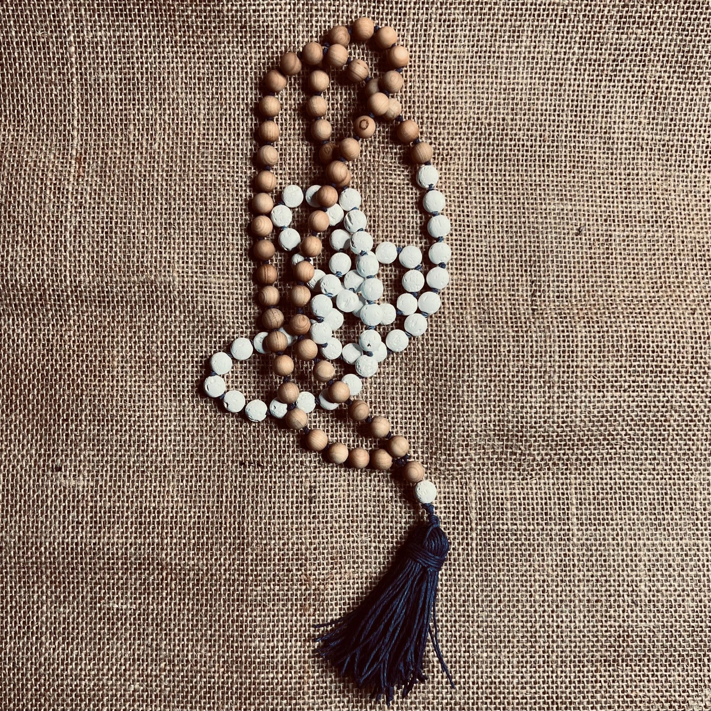 Meditation Mala (lava and sandalwood)